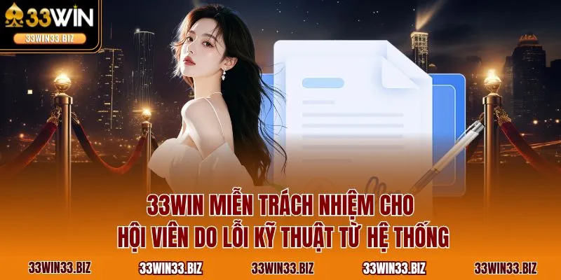 33WIN miễn trách nhiệm cho hội viên do lỗi kỹ thuật từ hệ thống