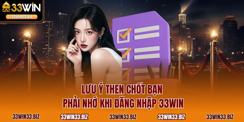 Lưu ý then chốt bạn phải nhớ khi đăng nhập 33WIN