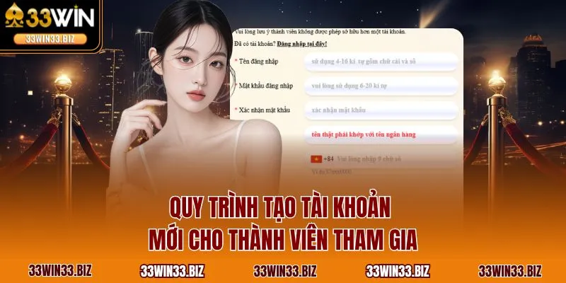 Quy trình tạo tài khoản mới cho thành viên tham gia